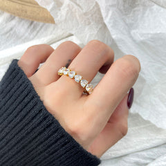 Heart Ring - Gold / White